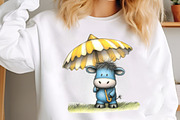Watercolor Summer Cow Clipart, an Illustration by designcity5 (Thumbnail 4 of 5)