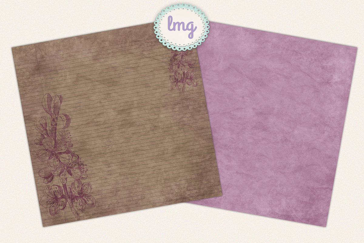 Vintage Linen Scrapbook Paper, a Pattern Graphic by Lavender Mint Graphics (Photo 5 of 6)