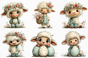 Whimsical Easter Sheep Clipart, an Illustration by Craft Nest (Thumbnail 4 of 11)