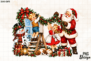 Santa Kids Decorating Christmas PNG, an Object Graphic by Cut File (Thumbnail 3 of 3)