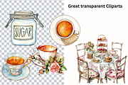 English Tea Party Illustration PNG, a Decorative Illustration by Paper Artsthetics (Thumbnail 2 of 4)
