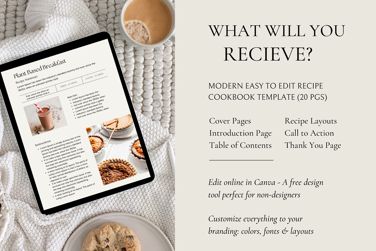 Cookbook Recipe Template, a Templates & Theme by Design Lush Studio (Photo 7 of 8)