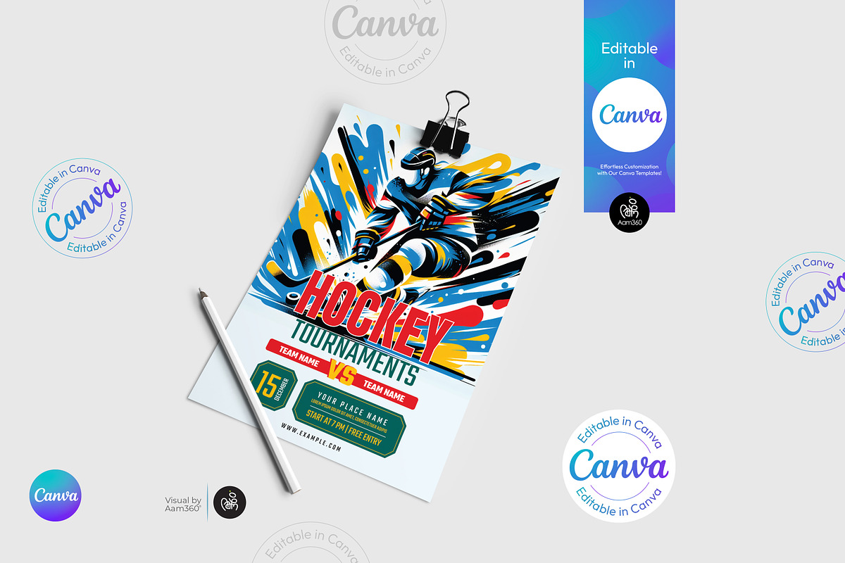 Hockey Tournament Flyer Template, a Flyer Template by Aam360 (Photo 2 of 3)