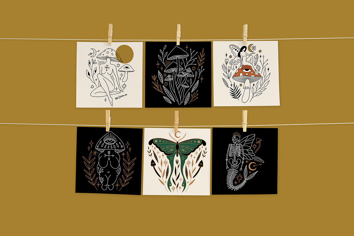 Mushroom Lady Bundle, an Illustration by Annie Konst (Photo 5 of 19)