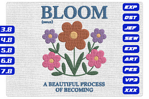 Floral Blooming Quote Embroidery, an Illustration by Purpose Ekbal