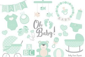 Vector Baby Clipart in Mint, an Illustration by Amanda Ilkov