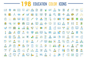 Education Color Icons Big Set