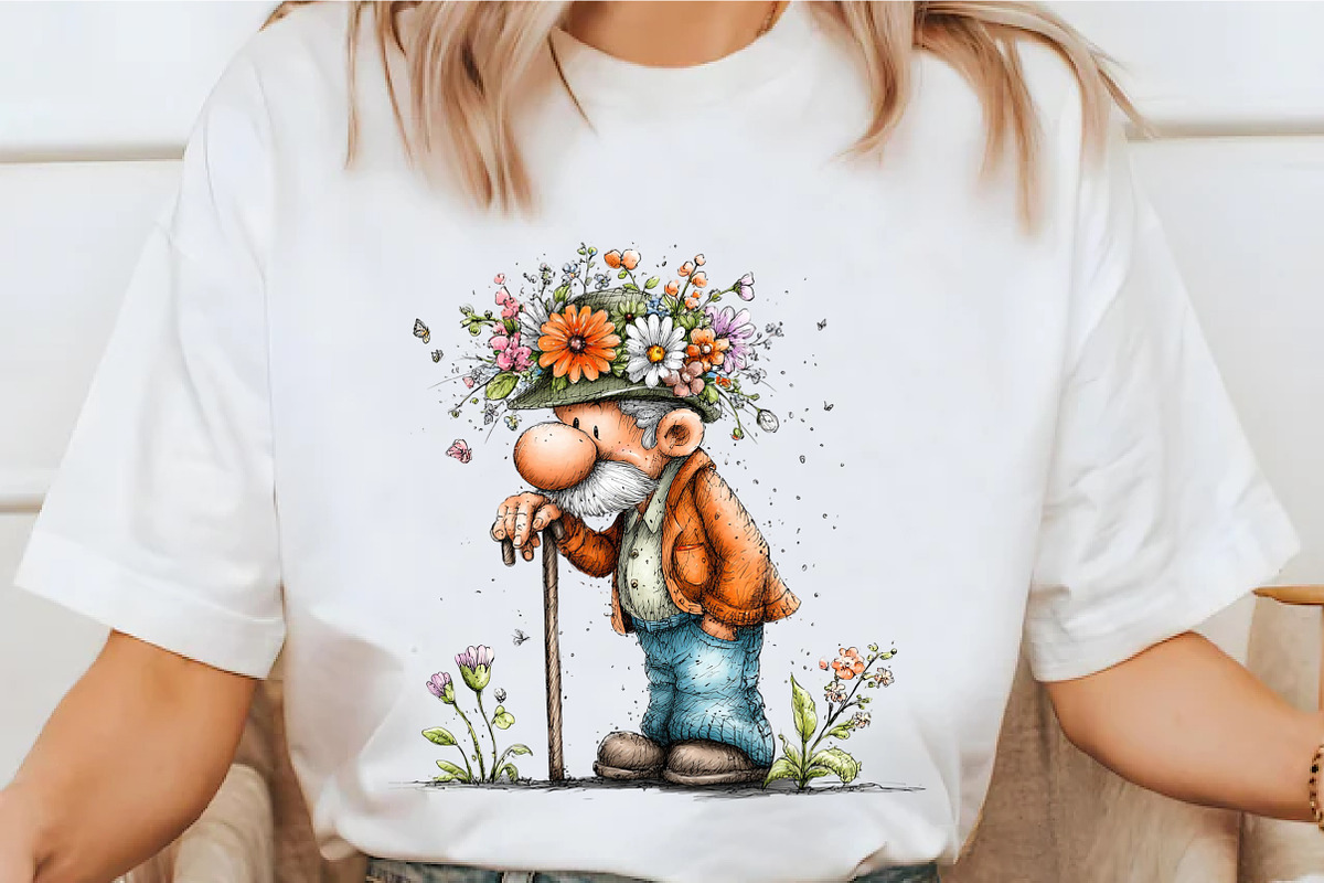 Whimsical Spring Elderly Man Clipart, an Illustration by designcity5 (Photo 3 of 5)