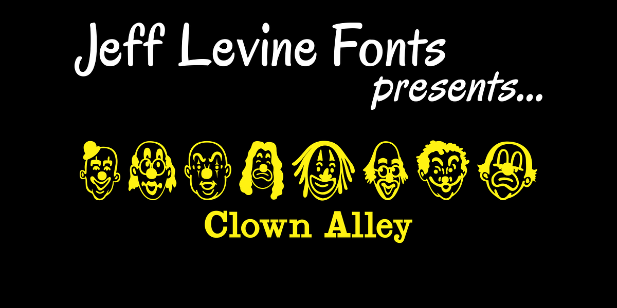 Clown Alley JNL, a Symbol Font by Jeff Levine Fonts