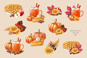 Happy Thanksgiving Hand Painted Set