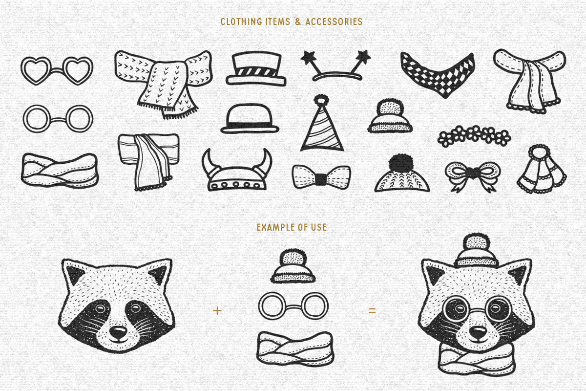 Animal Head Prints Set, an Animal Illustration by Chelovector (Photo 2 of 4)