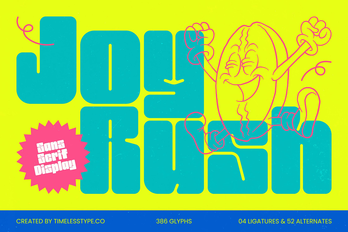 Joy Rush Sans Serif Display Font, a Sans Serif Font by timelesstype.co (Photo 1 of 10)
