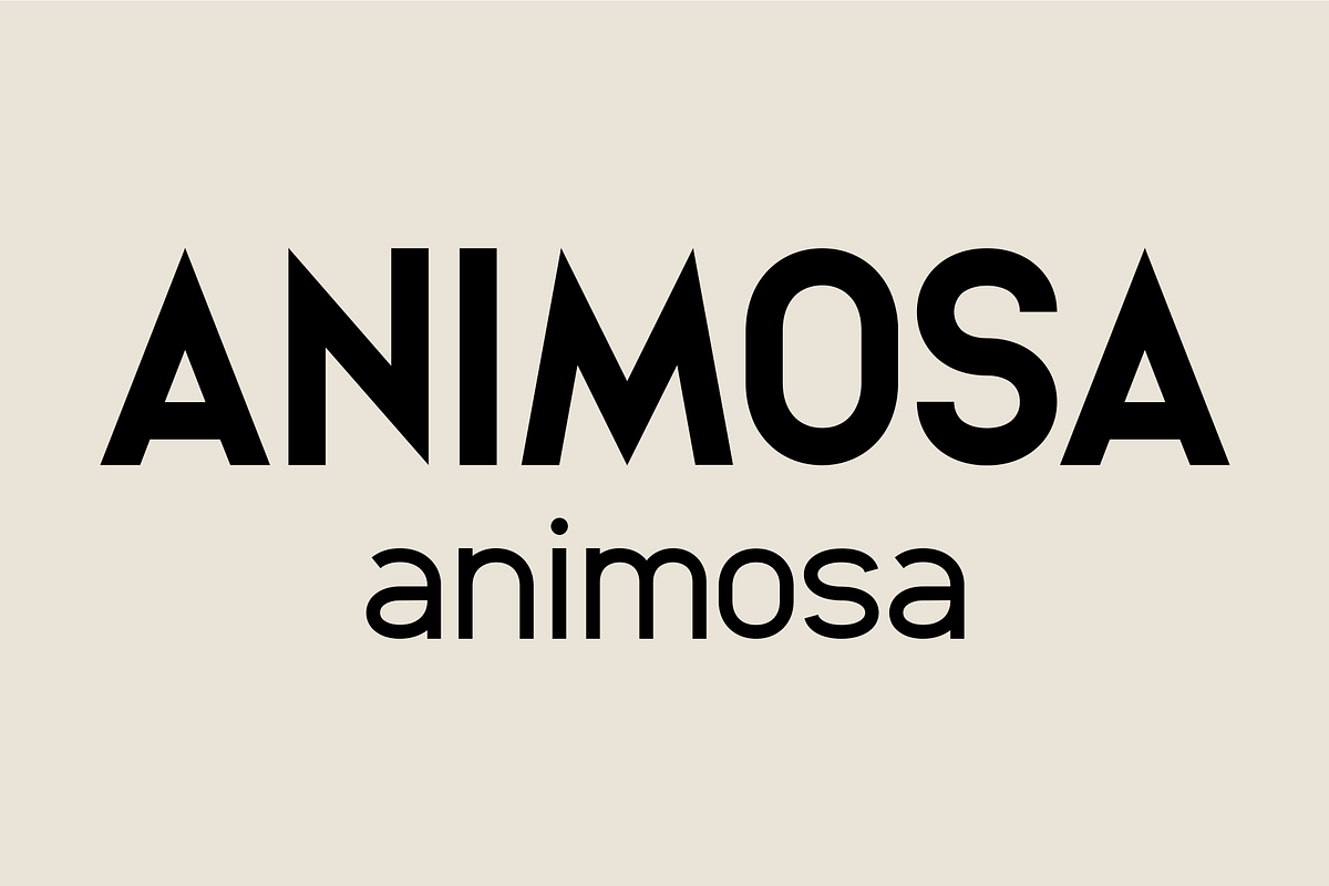 Animosa – Font Family, a Sans Serif Font by Stefano Giliberti (Photo 1 of 10)