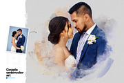 Couple watercolor art photo effect, an Action Add-On by Shovajit (Thumbnail 4 of 9)