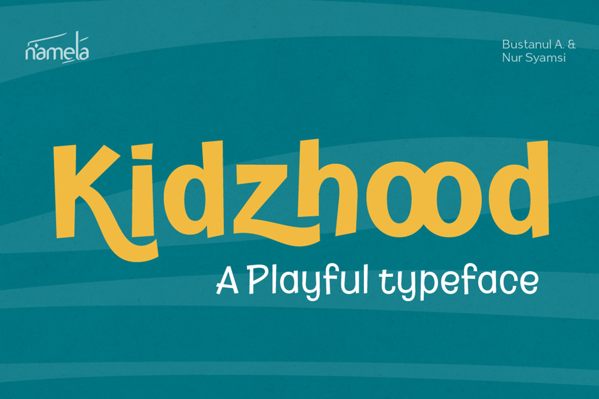 Kidzhood - Fun & Playful Font Family, a Handwritten Font by Namela Studio (Photo 1 of 6)