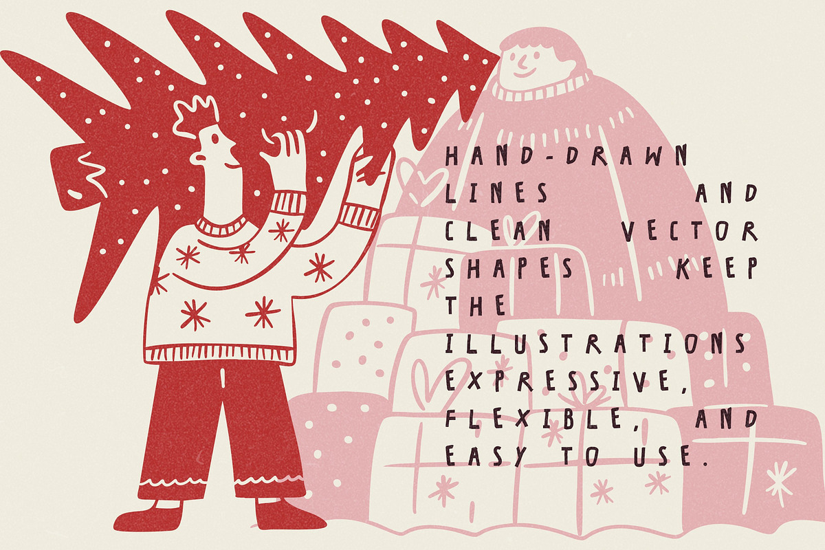 Christmas People: 50 Line Art, a Person Illustration by Veyla (Photo 12 of 14)