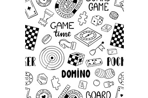 Board games seamless pattern, a Sport Illustration by Valerie Bodnar