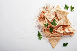 Delicious creamy hummus paired, a Photo by Pavel_design