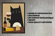 Cats Drinking Wine, an Animal Illustration by Cool Worker (Thumbnail 6 of 9)