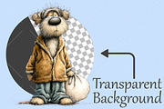 Whimsical Funny Lazy Dog Clipart PNG, a Seasonal Illustration by Canvas Craft (Thumbnail 2 of 10)