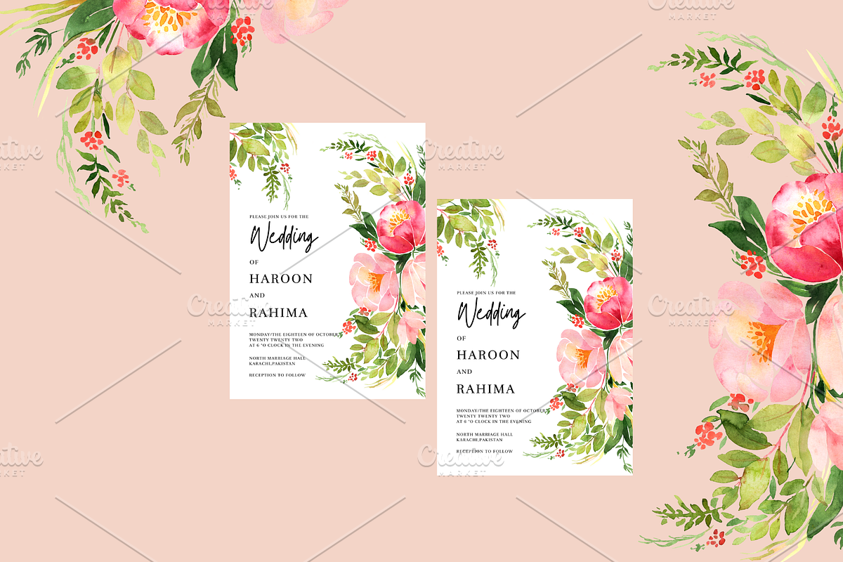 Muslim Wedding Invitation, an Invitation Template by Weddinginvitation by Fati