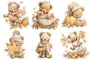 Whimsical Fall Autumn Teddy Bear, a Seasonal Illustration by CitraGraphics (Thumbnail 3 of 6)