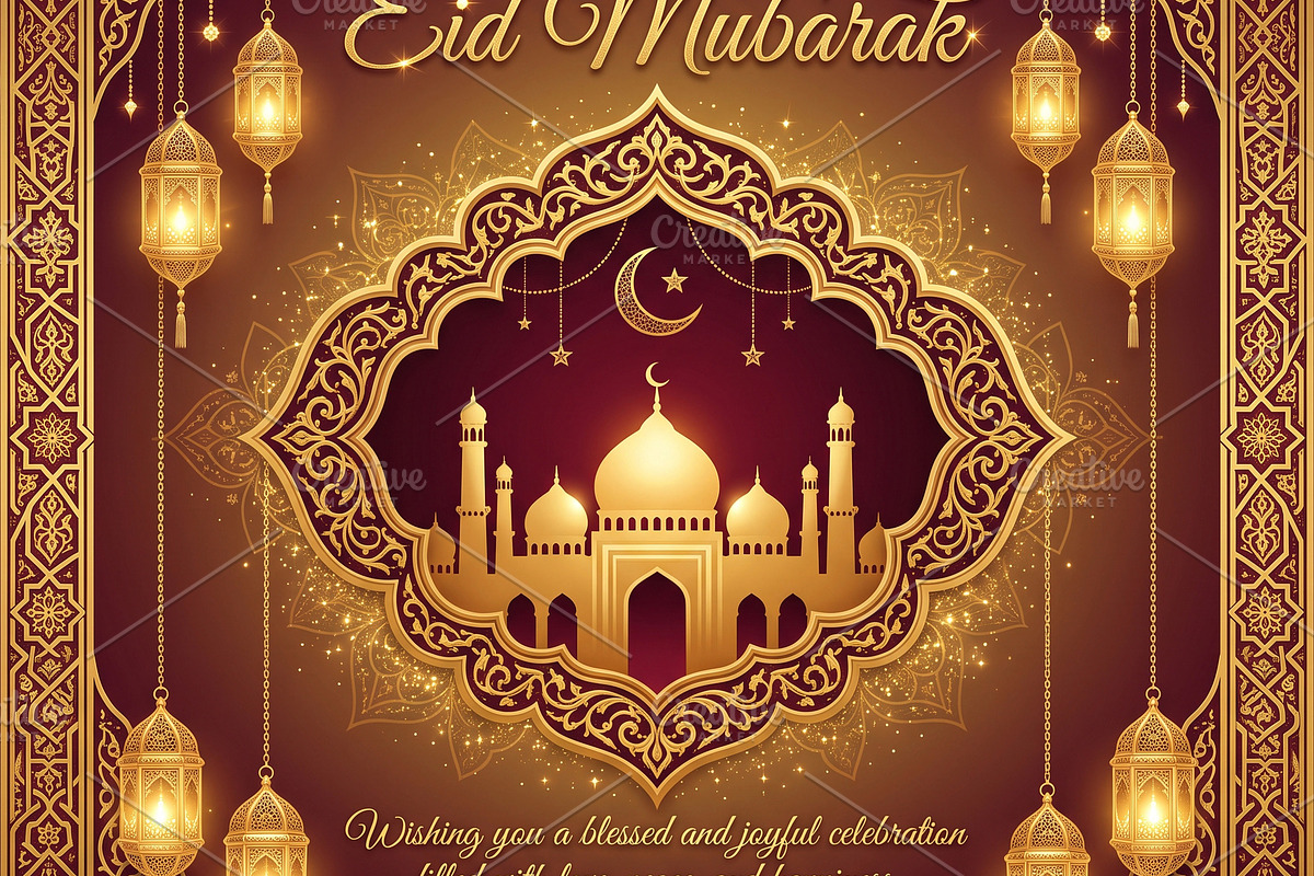 Luxury Eid Mubarak Greeting Card, a Holiday Photo by microtasker (Photo 2 of 2)