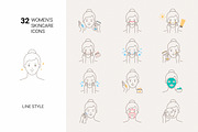 Women's skincare icons, an Outline Icon by mayrum (Thumbnail 1 of 2)