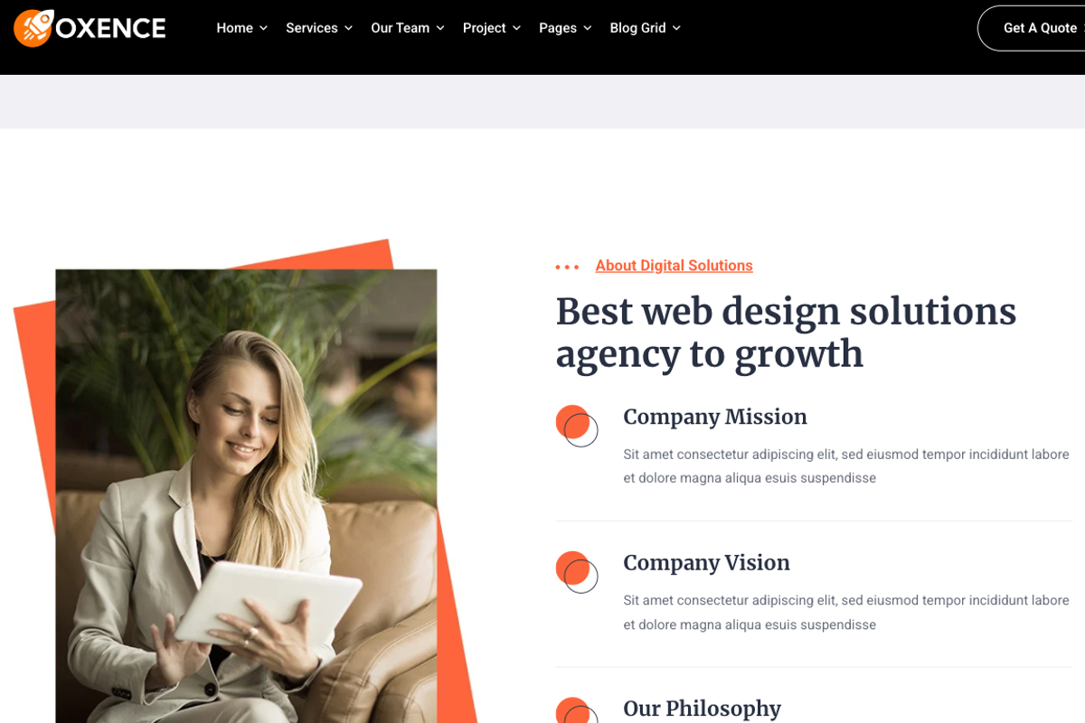 Web Design Agency Elementor WordPres, a WordPress Template by UInstrument (Photo 7 of 12)