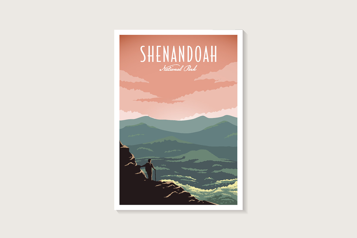 Shenandoah National Park poster, a Decorative Illustration by DOMHOUZE
