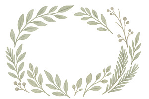 Olive branch wreath with simple leav, an Illustration by Dvoevnore photos