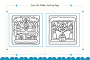 Christmas Window Coloring Pages, a Seasonal Illustration by Coco Bloom (Thumbnail 2 of 4)