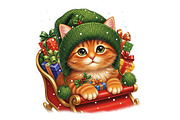 CATS CHRISTMAS CLIPART, an Object Graphic by Pixxel_Studio (Thumbnail 4 of 5)
