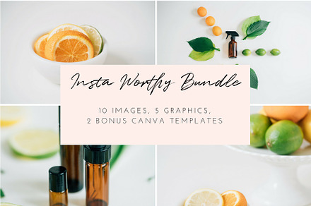 Oiling styled stock photo bundle | 2 featuring social media, instagram