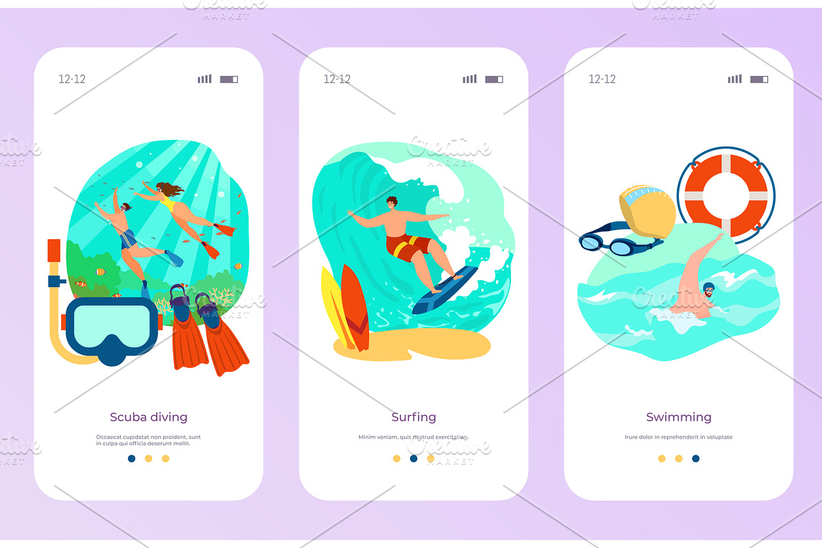 Summer holiday sport scuba diving, a Person Illustration by VectorsBang