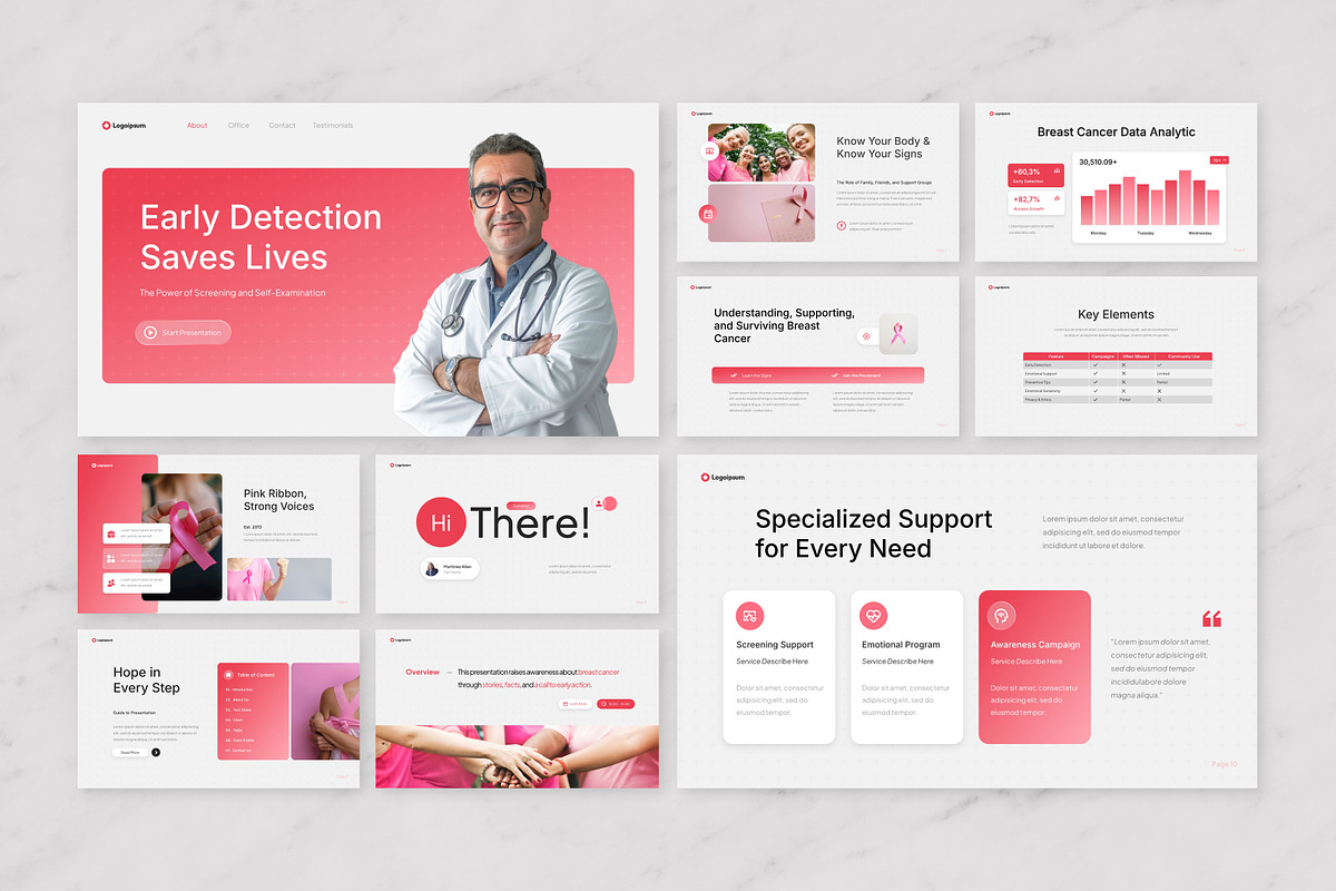 Breast Cancer Awareness PPT Template, a Presentation Template by Antstheme (Photo 4 of 4)