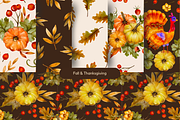 Watercolor Seamless Pattern Bundle, a Seasonal Illustration by Red Ink (Thumbnail 4 of 14)