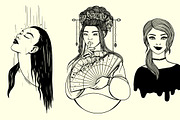 Hand-drawn Female portraits, an Illustration by Mandarinkas art (Thumbnail 9 of 12)