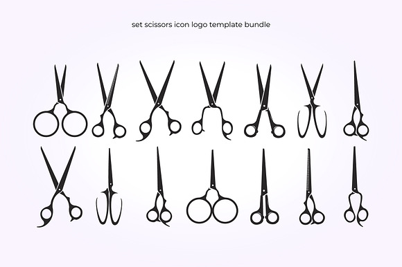 set bundle scissors logo design preview 2