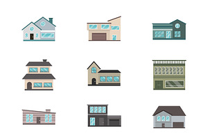 Modern House Facade Illustration Set, a Templates & Theme by studiogstock