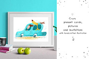 Girl, Dog and Car - illustration, an Illustration by Zooza Art (Thumbnail 3 of 3)