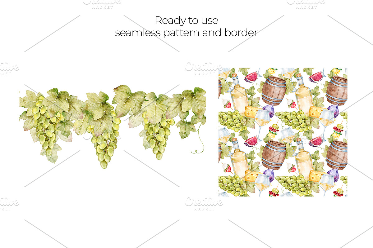 White Wine Watercolor Clipart, a Food Illustration by Eves_Aquadreams (Photo 5 of 8)