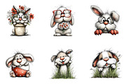 Funny easter bunny peeking clipart, an Illustration by CreationArt (Thumbnail 4 of 7)