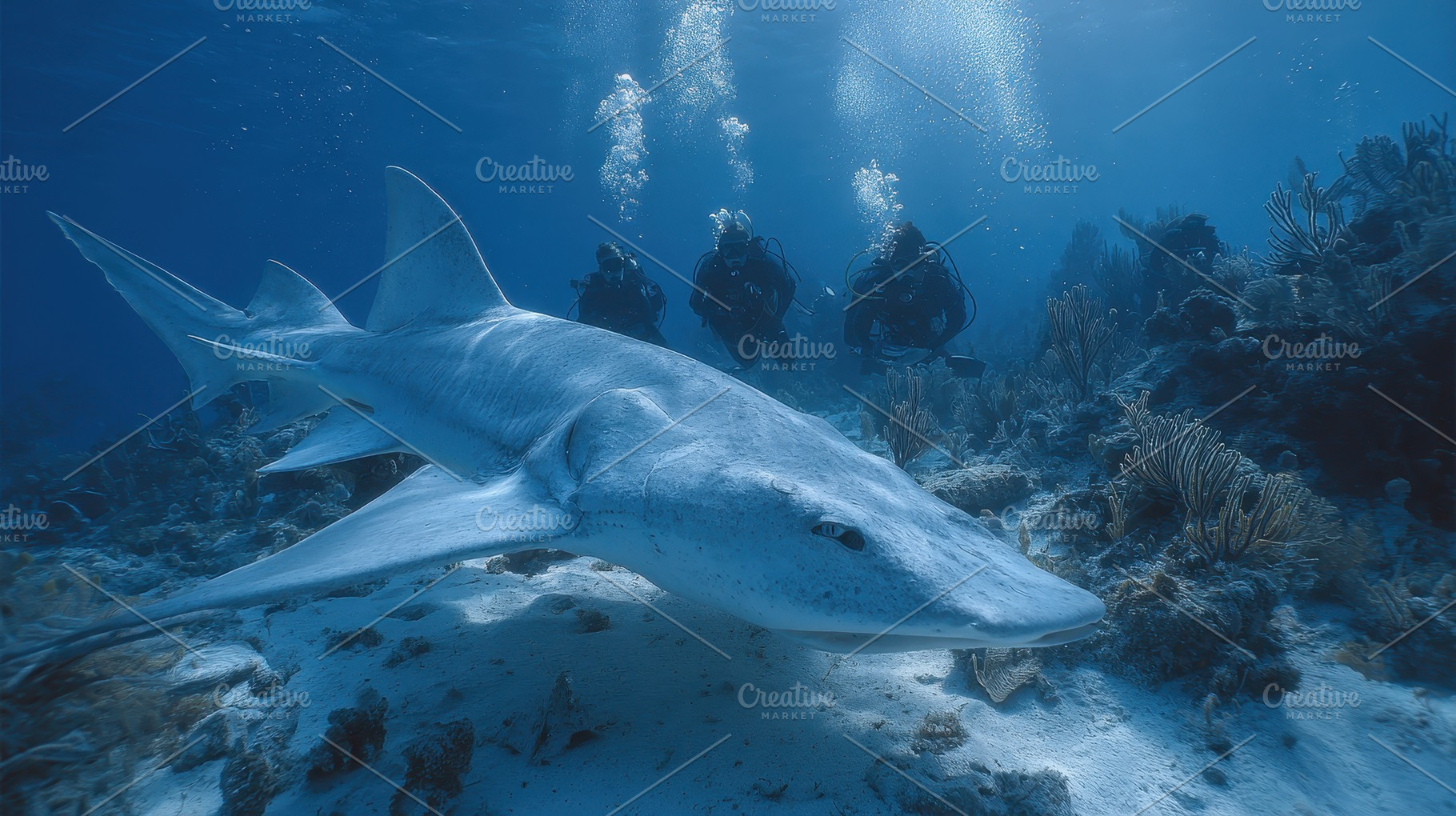 Nurse shark underwater divers scuba, a Photo by Pixeness Studio
