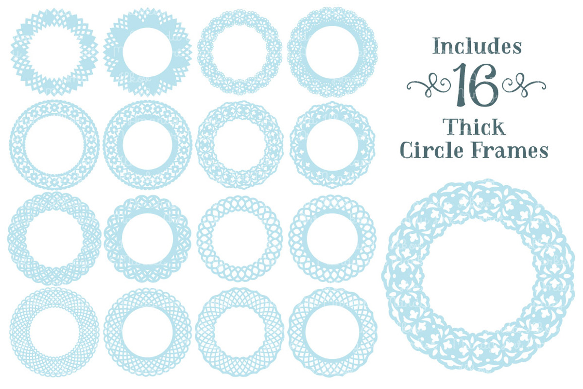 Soft Blue Lace Circle Frames, an Illustration by Amanda Ilkov (Photo 4 of 5)