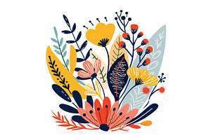 Colorful floral design featuring, an Illustration by Vectorstockersland