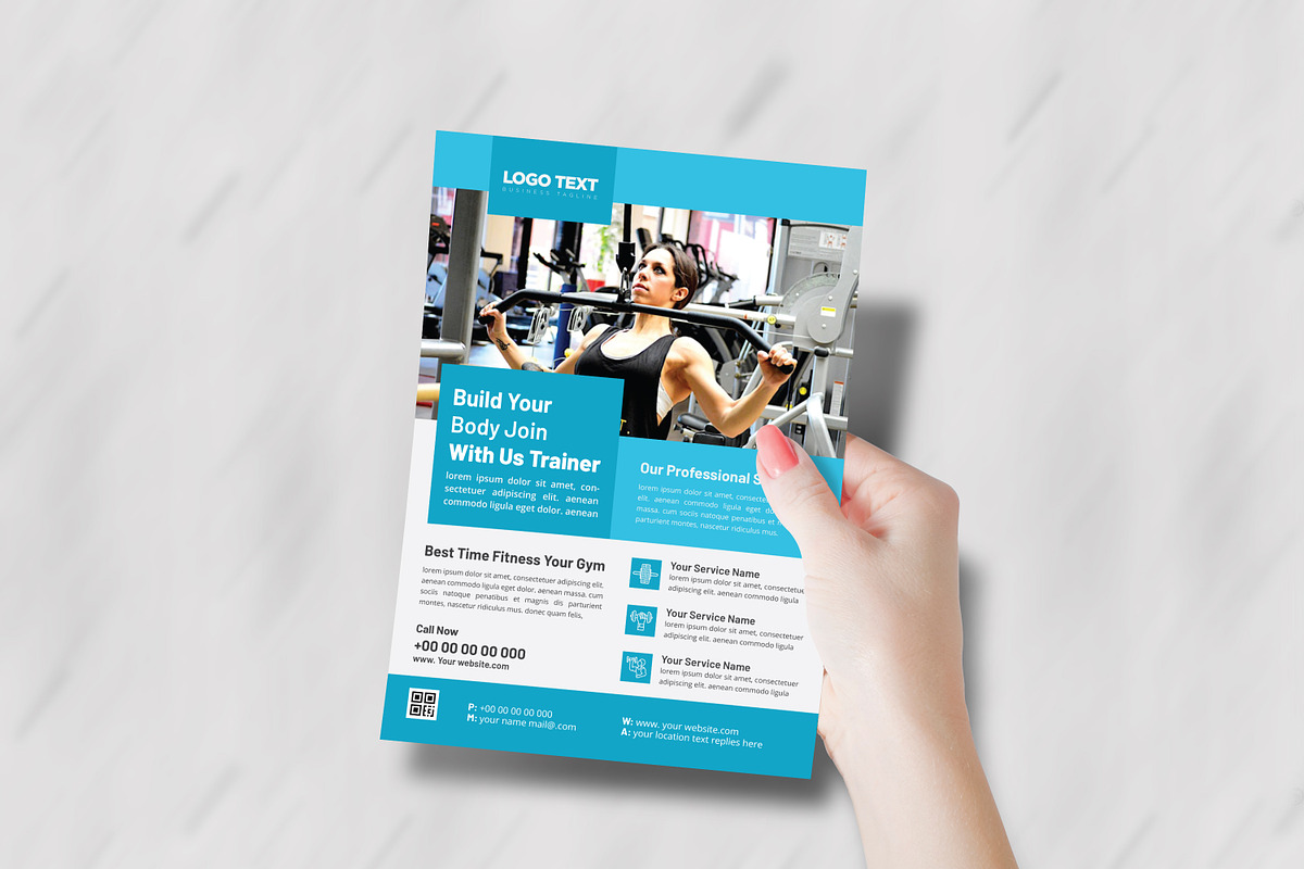Body Fitness Gym Flyer Template, a Flyer Template by MRI STUDIO (Photo 2 of 4)