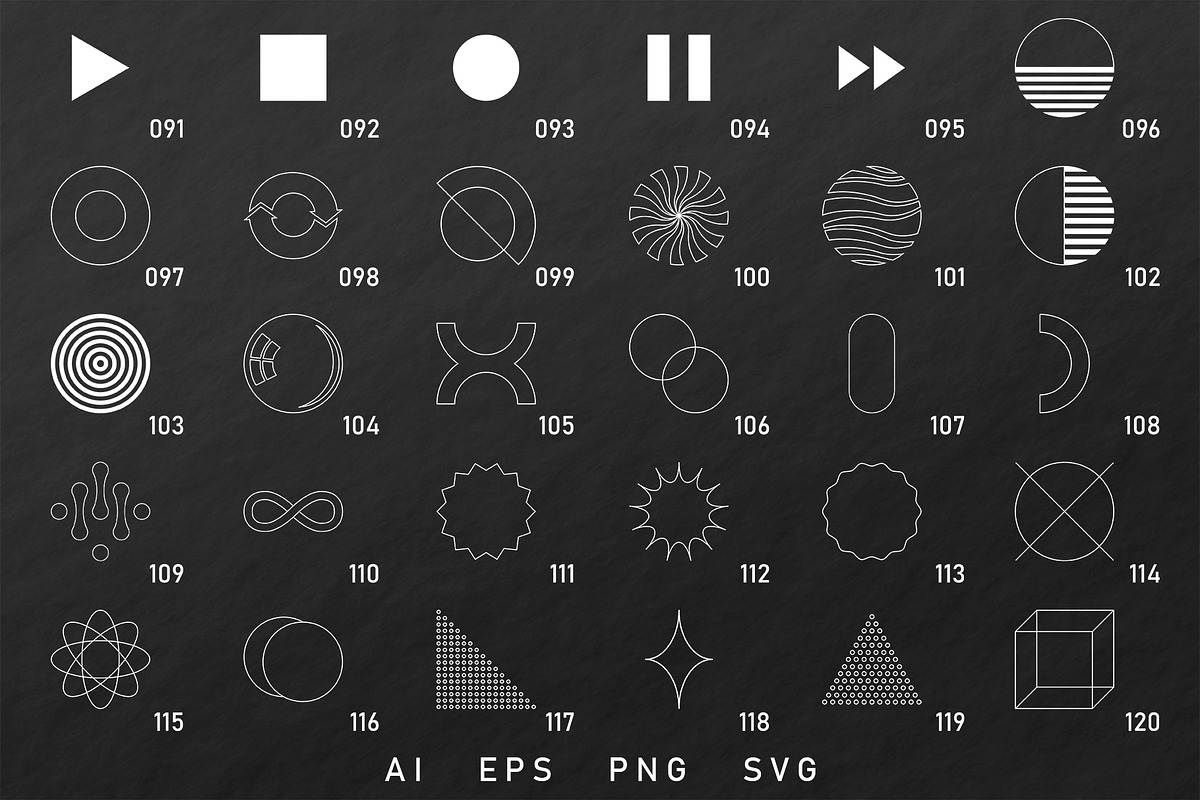 180 abstract vector shapes, an Object Graphic by Valeria Soloveva (Photo 5 of 7)