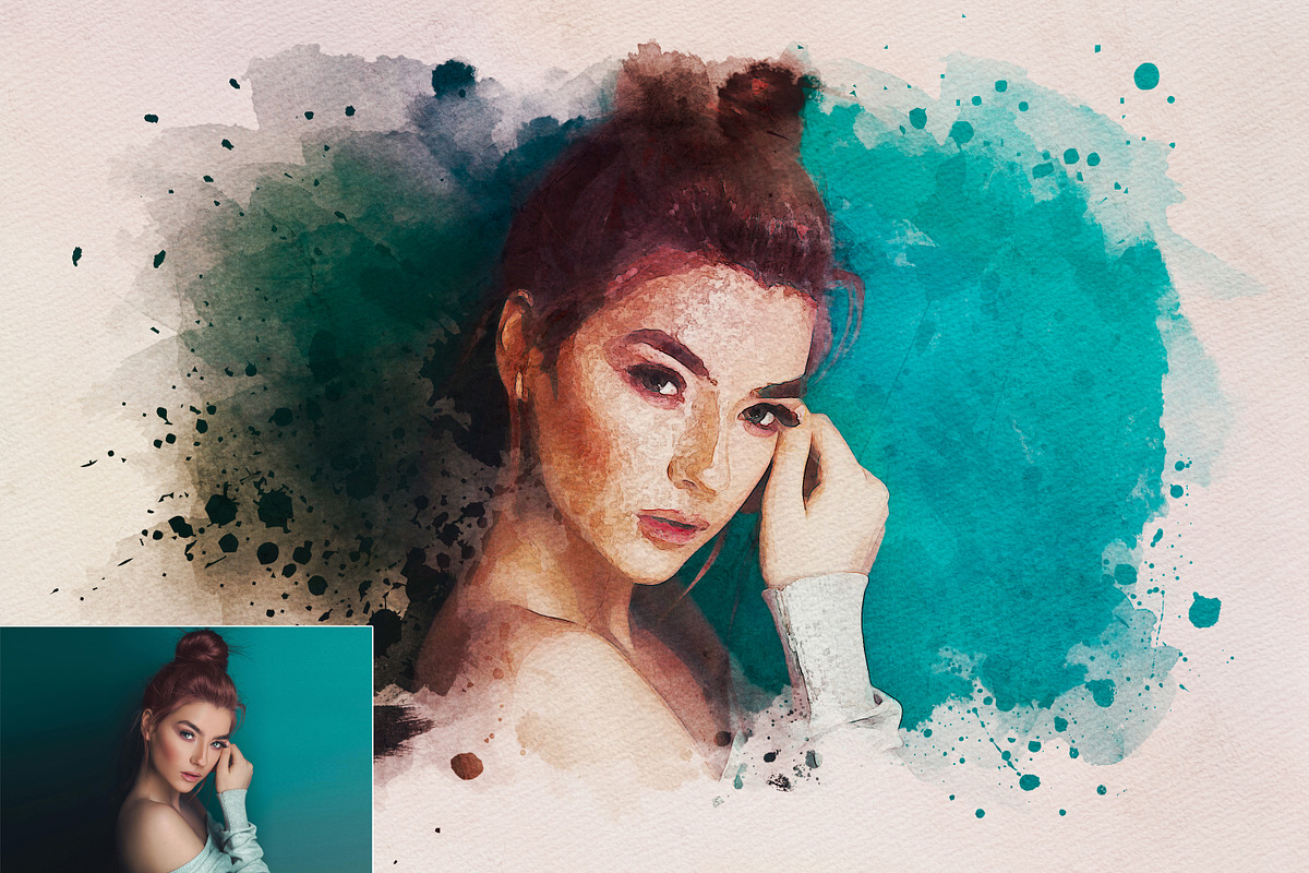 Artistic Watercolor Paint Effect, an Action Add-On by liptouse (Photo 2 of 12)