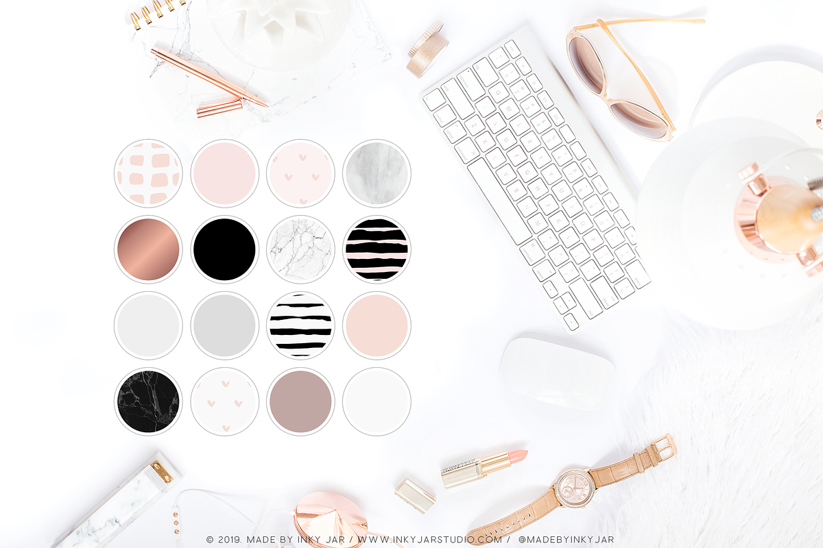 Instagram Highlight Covers-Rose Gold, a Social Media Template by Inky Jar Design Studio (Photo 2 of 2)